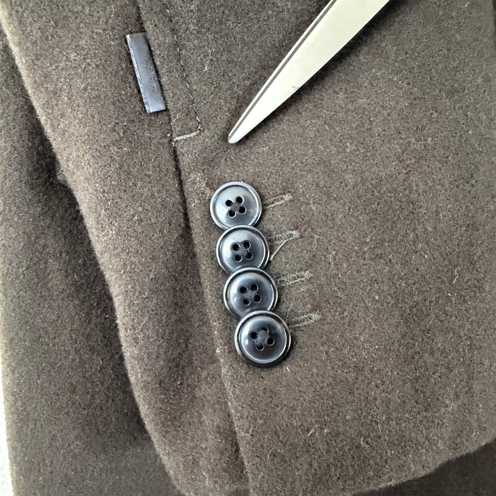 Zara Man Large Dark Academia Green Overcoat Quiet Luxury Wool Blend Coat - Picture 6 of 16